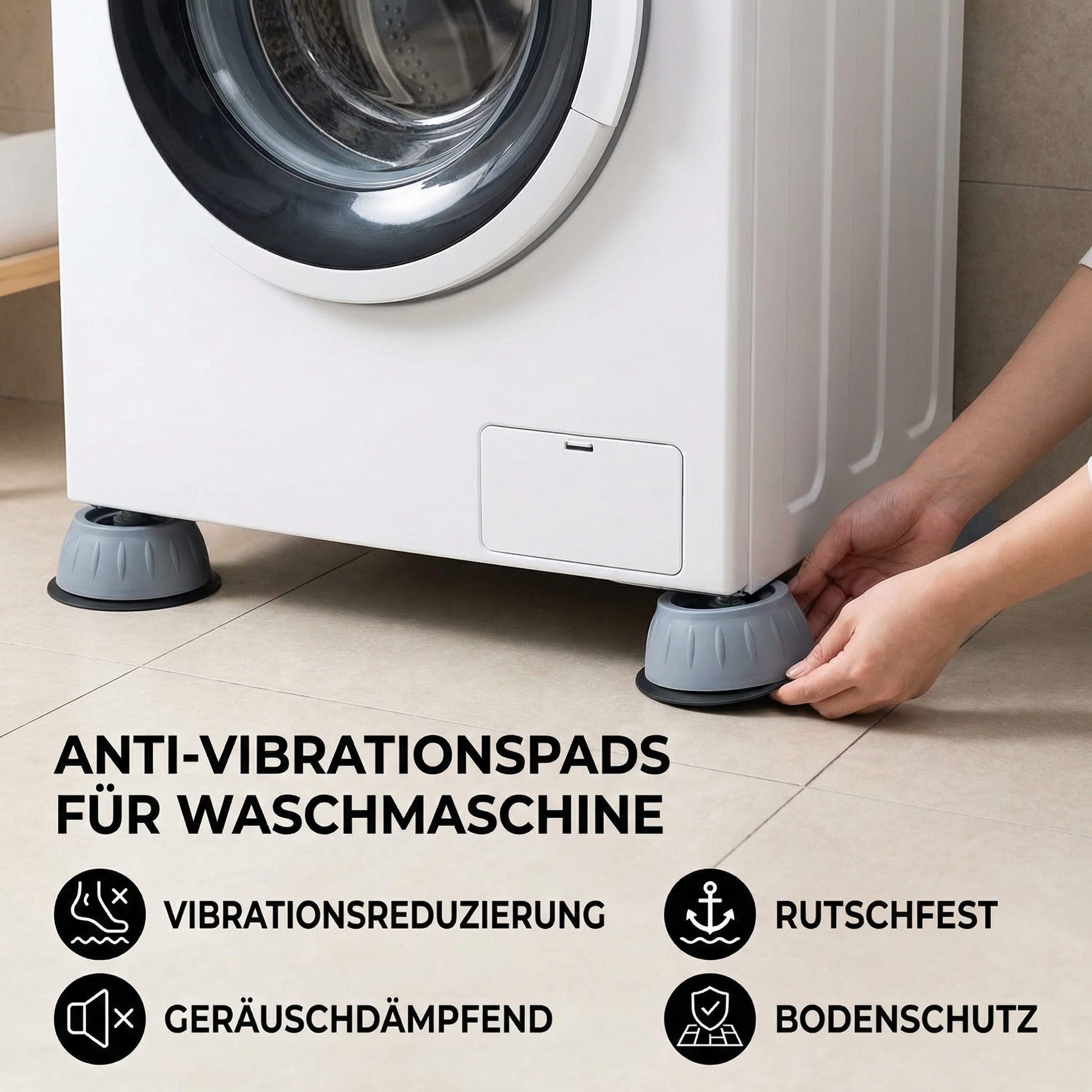Waschmaschinen-Antivibrationsmatten – rutschfest & leise - Detailansicht 2 | BEST-AMBIENCE