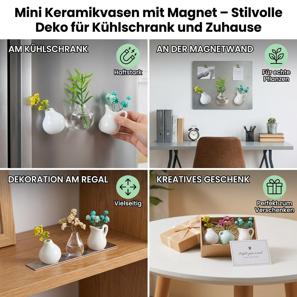 Magnetische Keramikvase Mini – Kühlschrank Deko - Detailansicht 4 | BEST-AMBIENCE