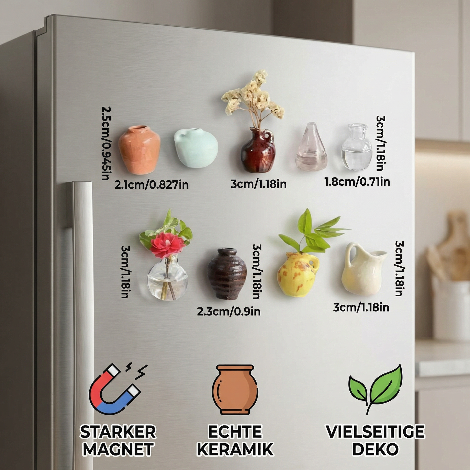 Magnetische Keramikvase Mini – Kühlschrank Deko - Detailansicht 5 | BEST-AMBIENCE