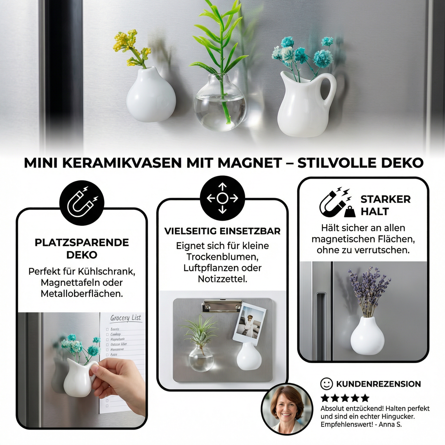Magnetische Keramikvase Mini – Kühlschrank Deko - Detailansicht 3 | BEST-AMBIENCE