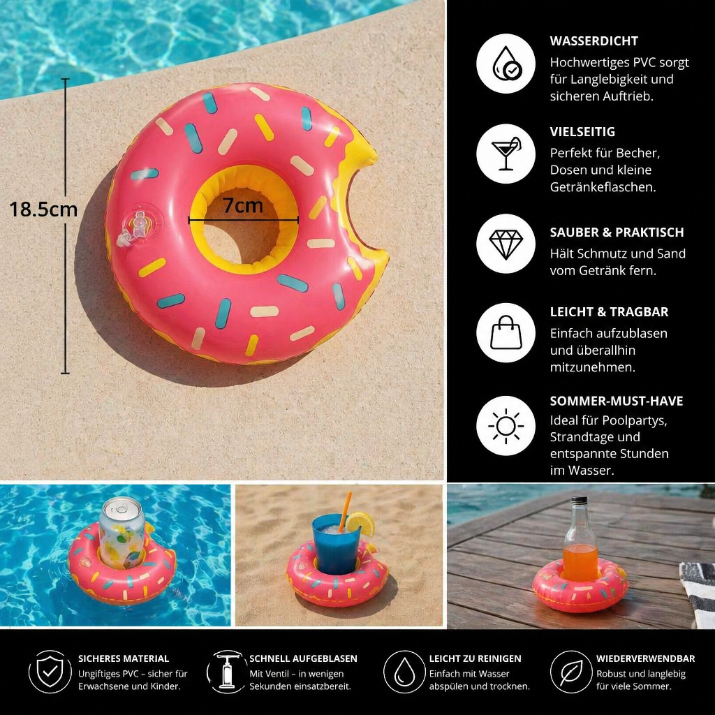 Pool-Getränkehalter Schwimmend | Untersetzer für Strand - Detailansicht 5 | BEST-AMBIENCE