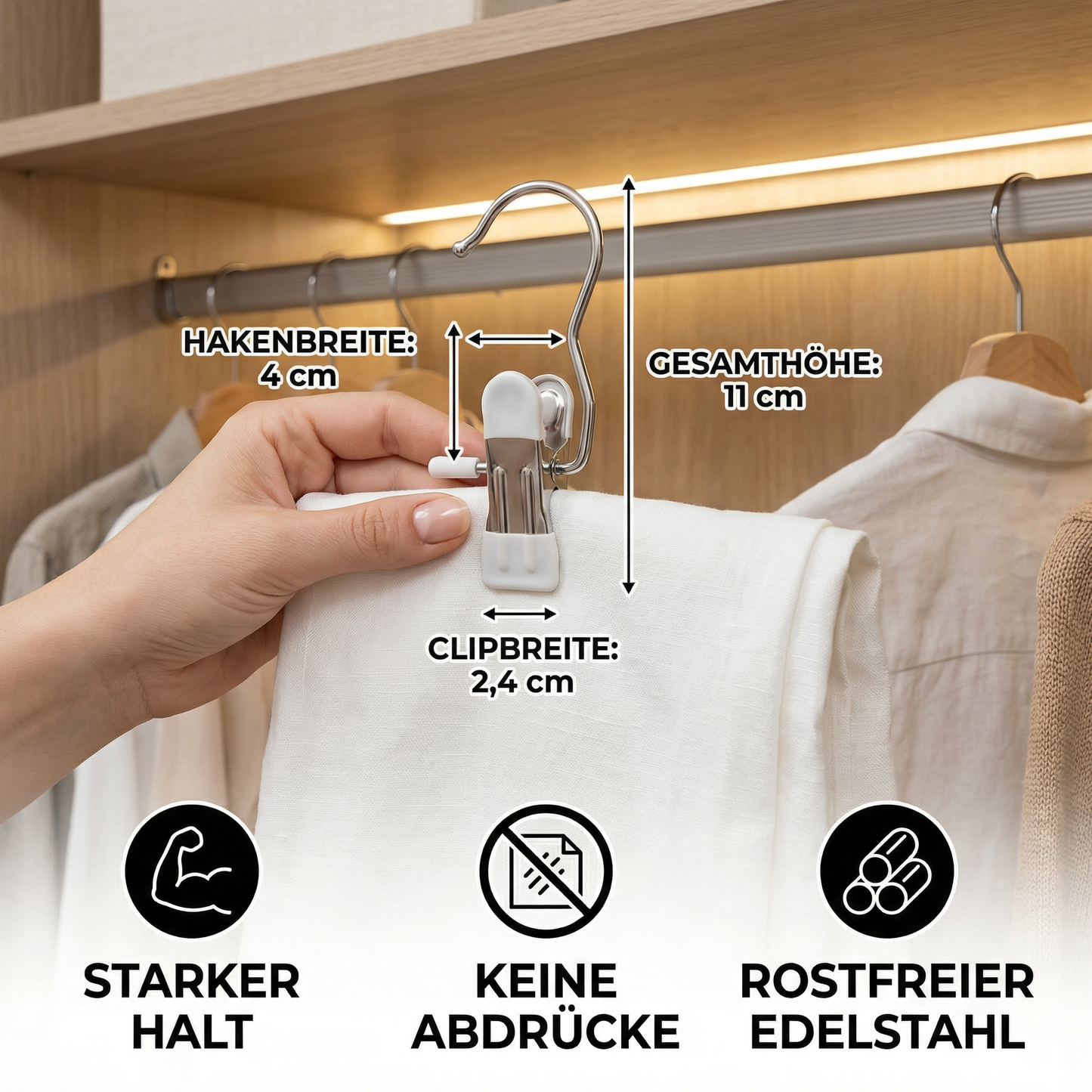 Platzsparender Hosenhalter – Multifunktionaler Kleiderclip - Detailansicht 5 | BEST-AMBIENCE