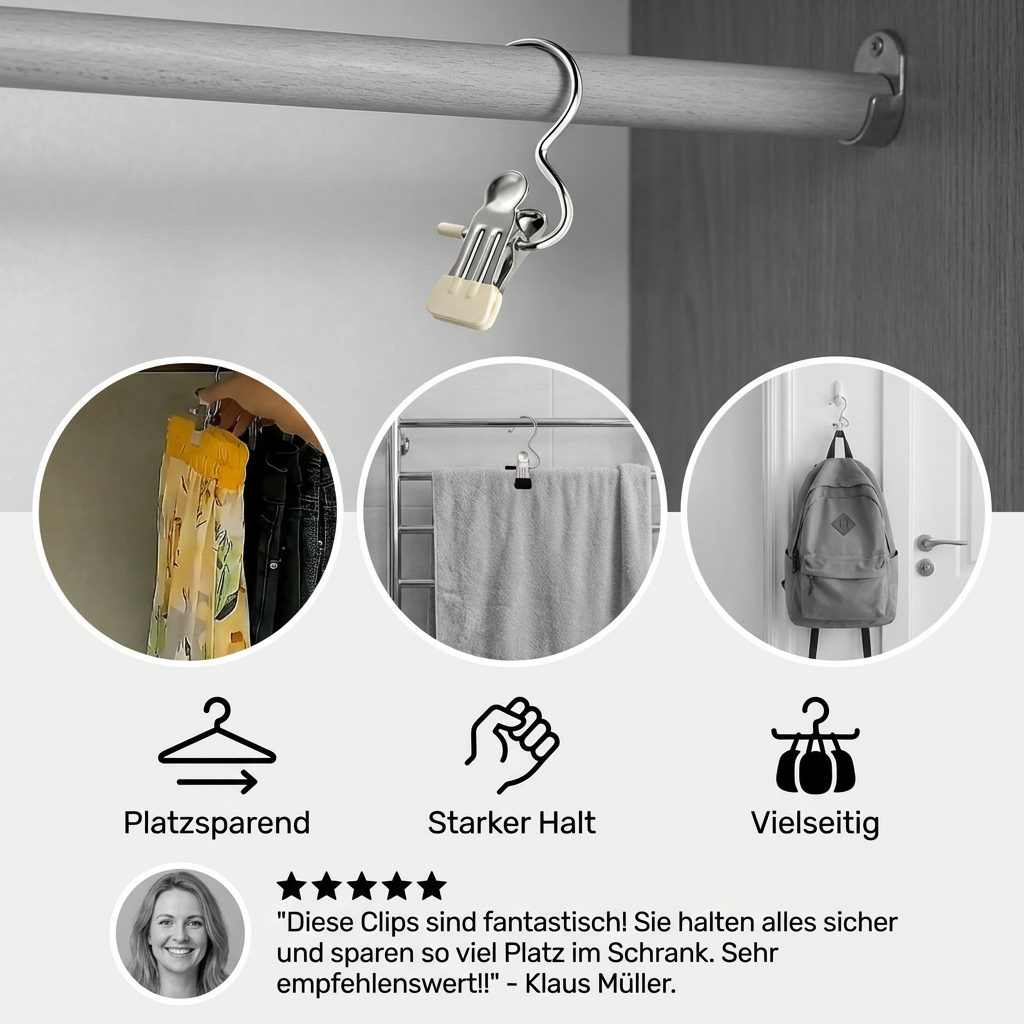 Platzsparender Hosenhalter – Multifunktionaler Kleiderclip - Detailansicht 3 | BEST-AMBIENCE
