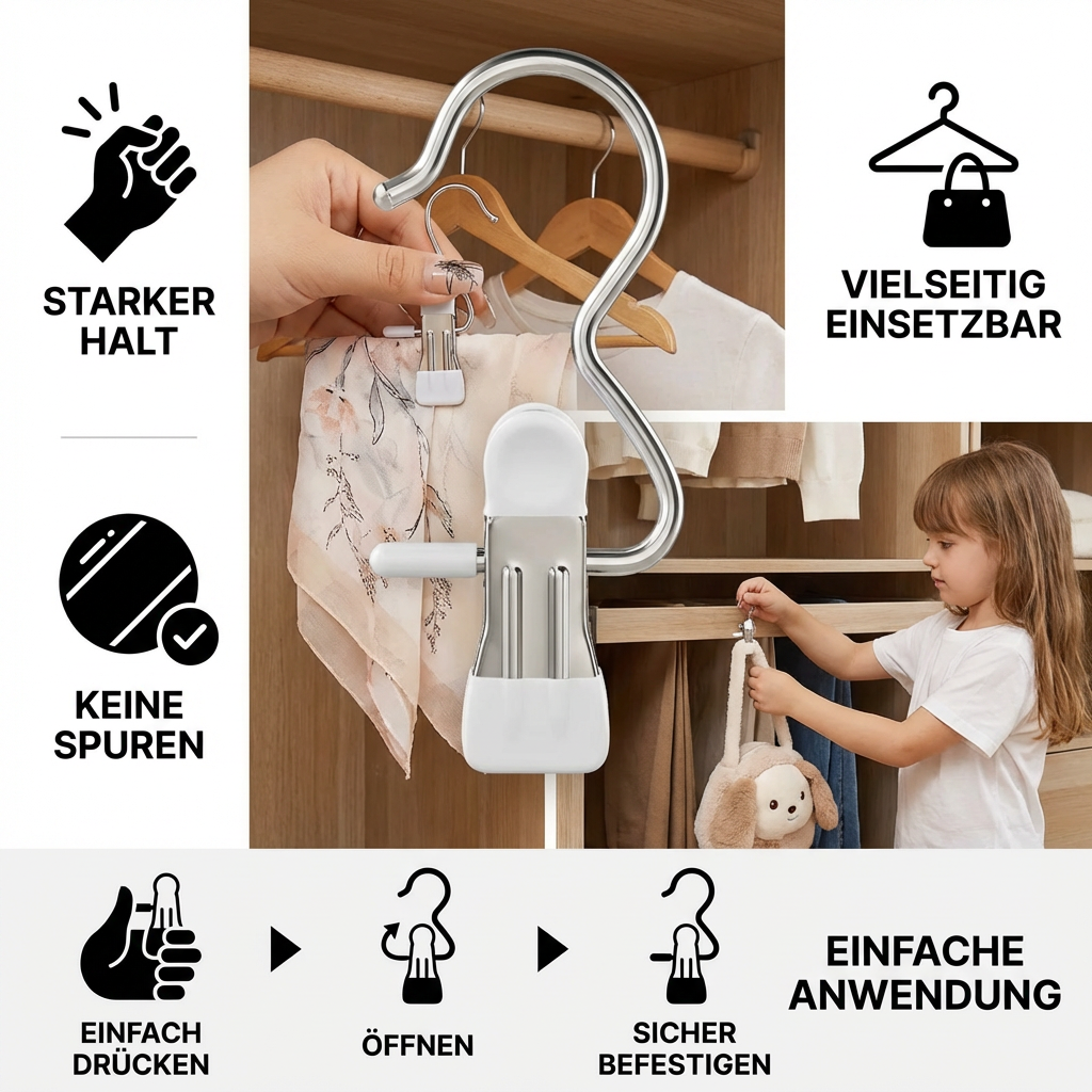 Platzsparender Hosenhalter – Multifunktionaler Kleiderclip - Detailansicht 2 | BEST-AMBIENCE