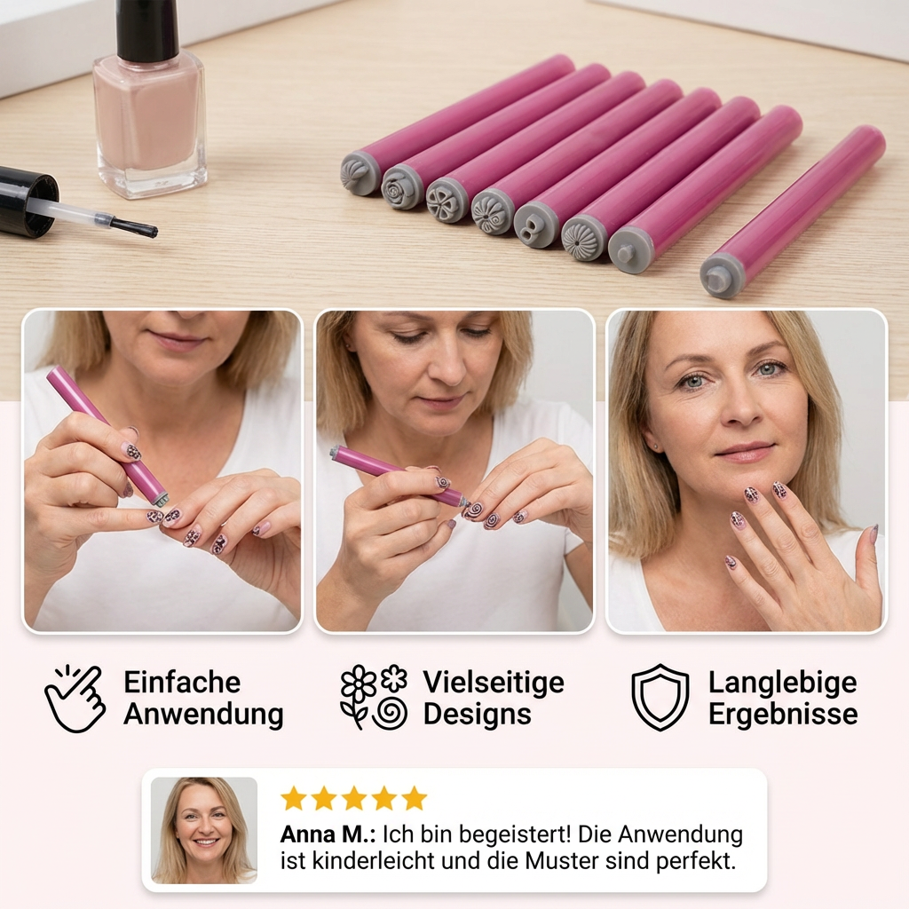 Nagel-Stempel Set Blumen Maniküre DIY Nageldesign - Detailansicht 3 | BEST-AMBIENCE