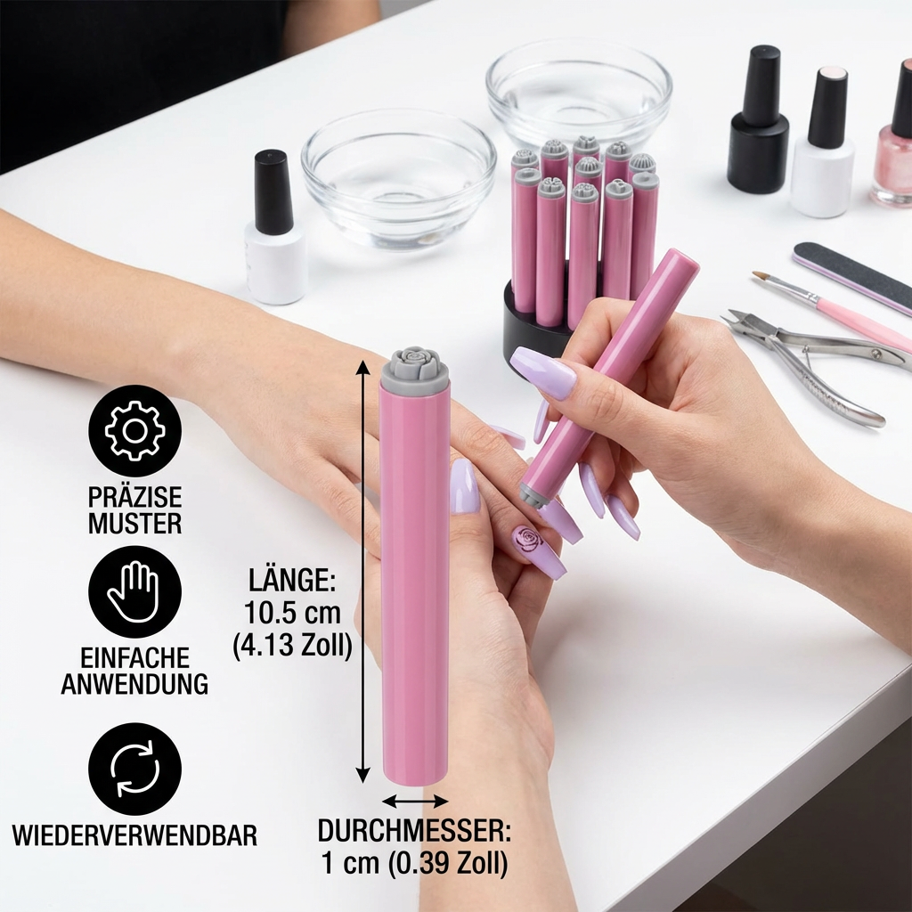 Nagel-Stempel Set Blumen Maniküre DIY Nageldesign - Detailansicht 5 | BEST-AMBIENCE