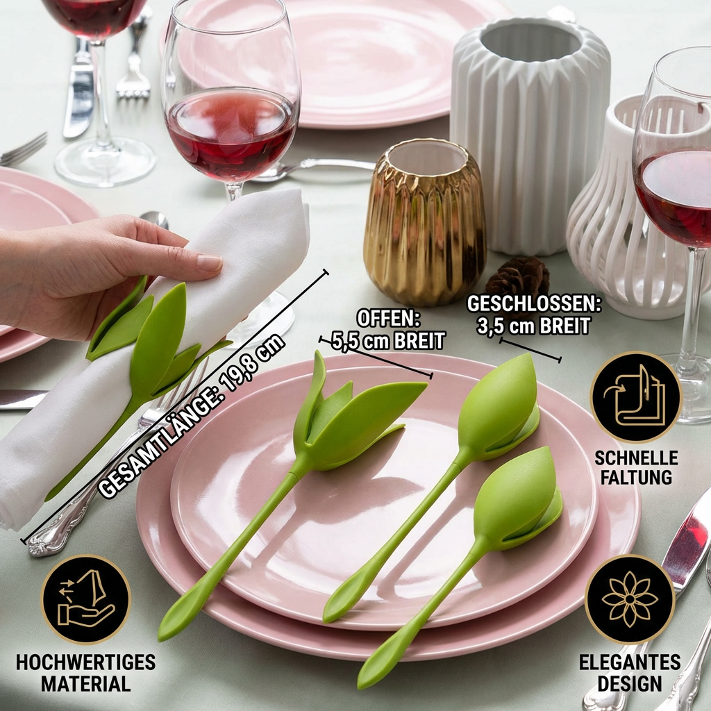 Serviettenfalter Blumen 6er Set – Edle Tischdekoration - Detailansicht 5 | BEST-AMBIENCE