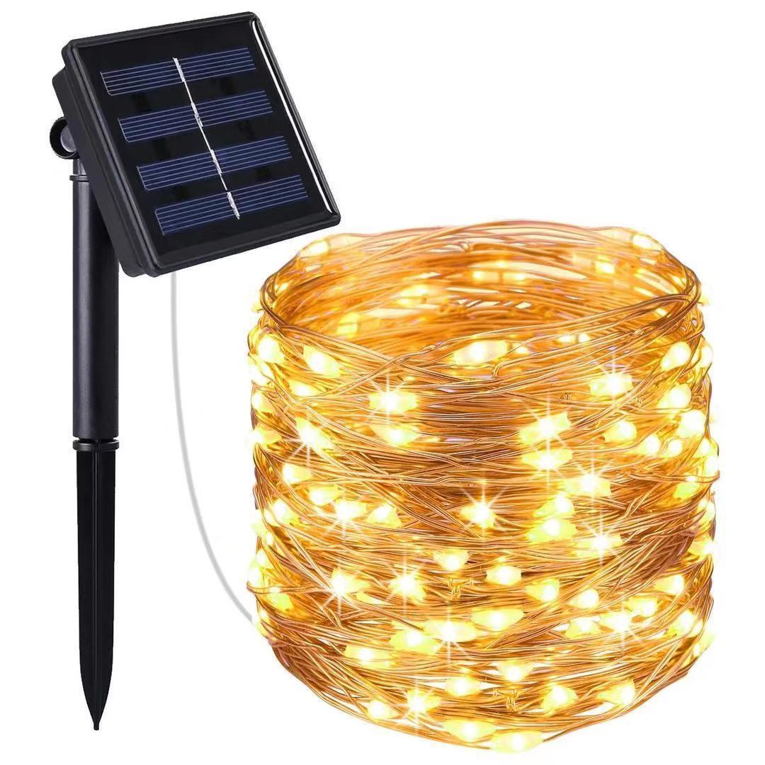 Solar-Lichterkette wasserfest – LED Gartenbeleuchtung mit warmweißem Licht & Solarbetrieb