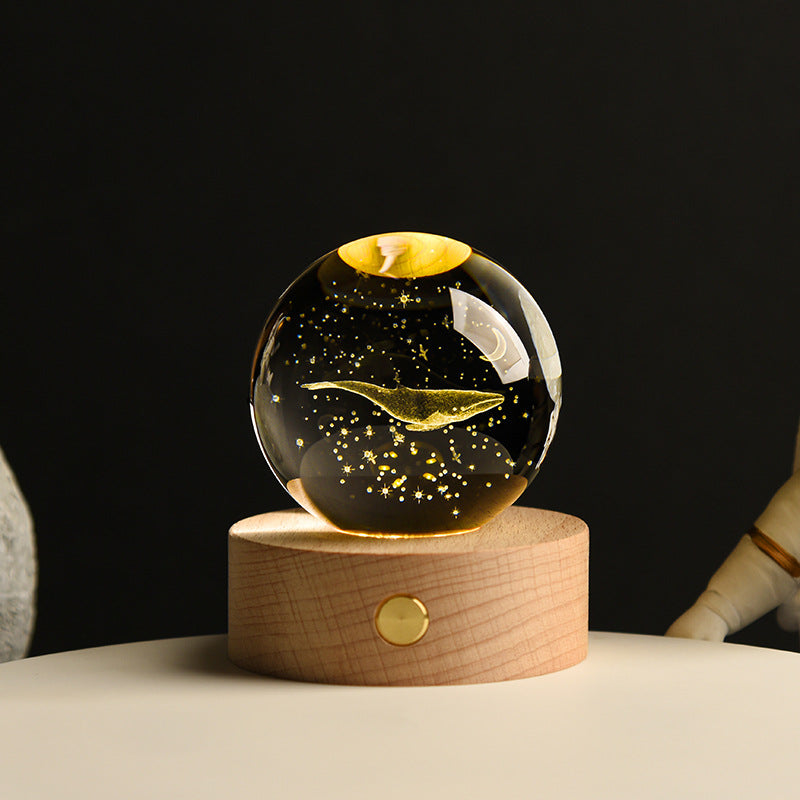 3D Kristallkugeln 8 cm mit LED