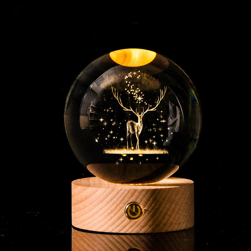 3D Kristallkugeln 8 cm mit LED