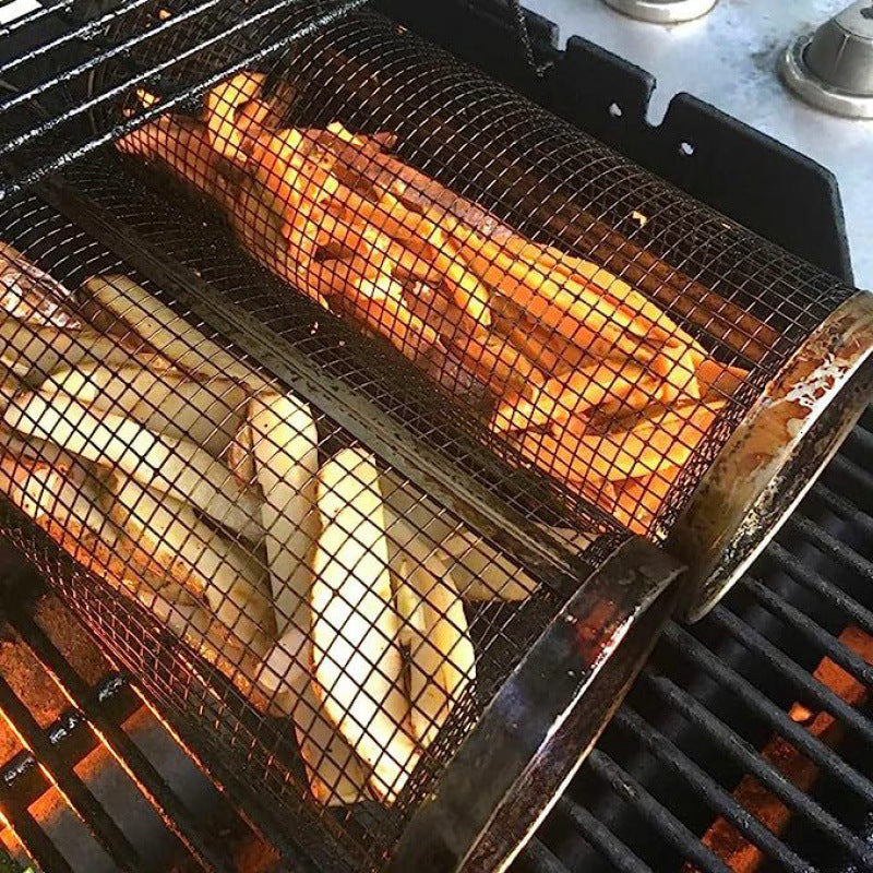 Edelstahl Barbecue Zylinder - perfekt für Gemüse & Meeresfrüchte