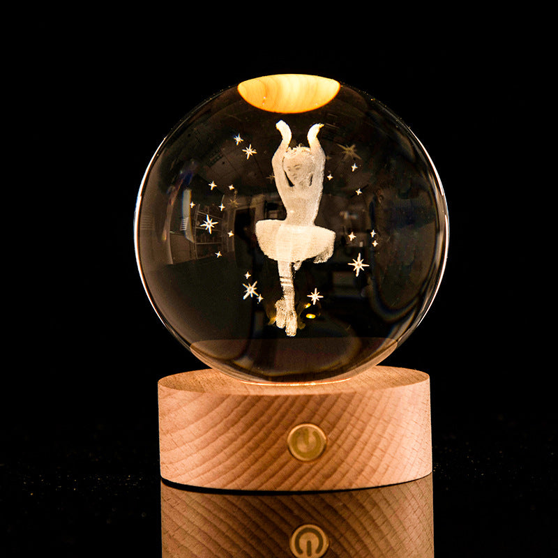 3D Kristallkugeln 8 cm mit LED