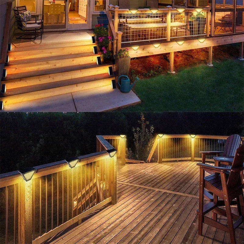 Outdoor Solar Treppenlichter -  Perfekt für Garten und Terrasse Holz