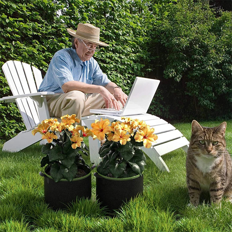 Vliesstoff Pflanzsack mit Griffen – Robuster Gartenbeutel – Detailansicht 3 | BEST-AMBIENCE