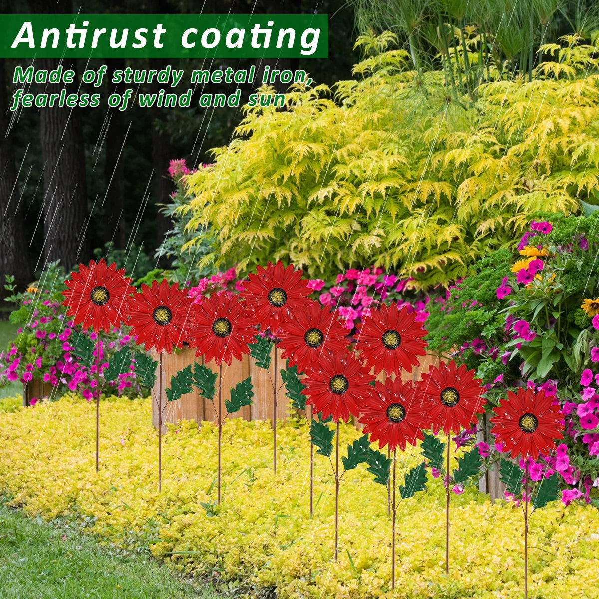 Metall-Blumenstecker Sonnenblume bunt – Gartendeko – Detailansicht 4 | BEST-AMBIENCE