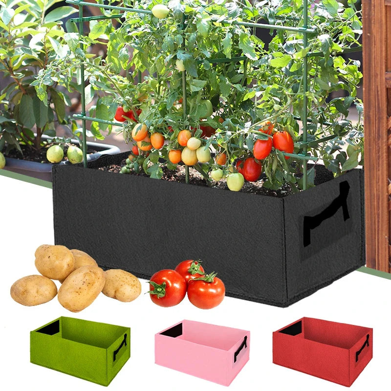 Filz-Pflanzkorb faltbar mit Griffen – Aufbewahrungsbox - Garten & Outdoor | BEST-AMBIENCE
