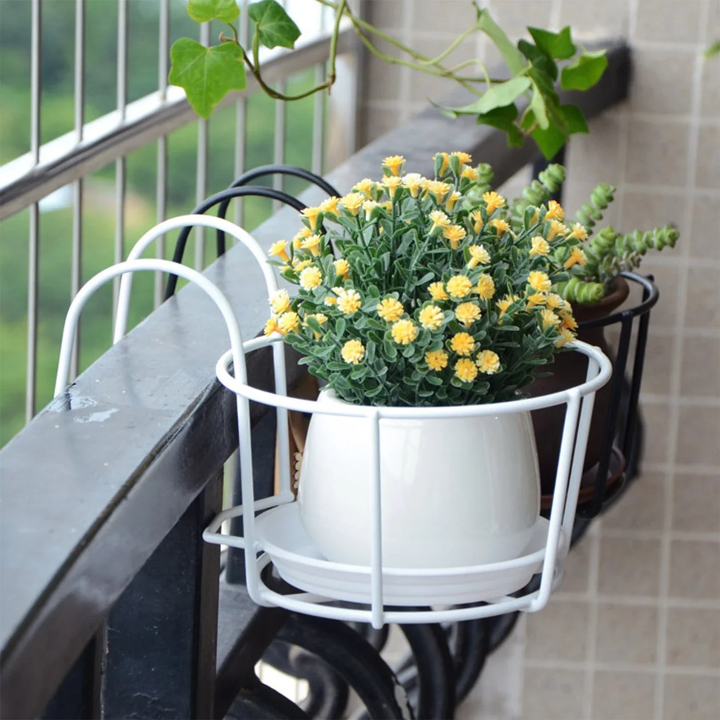 Blumenständer Metall für Balkon & Terrasse – stabil – Detailansicht 6 | BEST-AMBIENCE