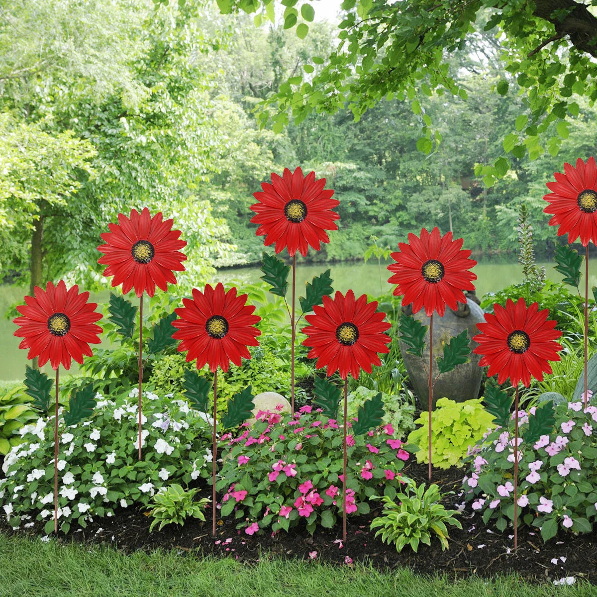 Metall-Blumenstecker Sonnenblume bunt – Gartendeko – Detailansicht 3 | BEST-AMBIENCE