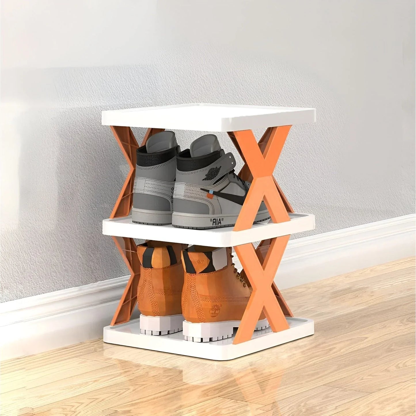 Faltbares Schuhregal – platzsparend & multifunktional in Orange | BEST-AMBIENCE