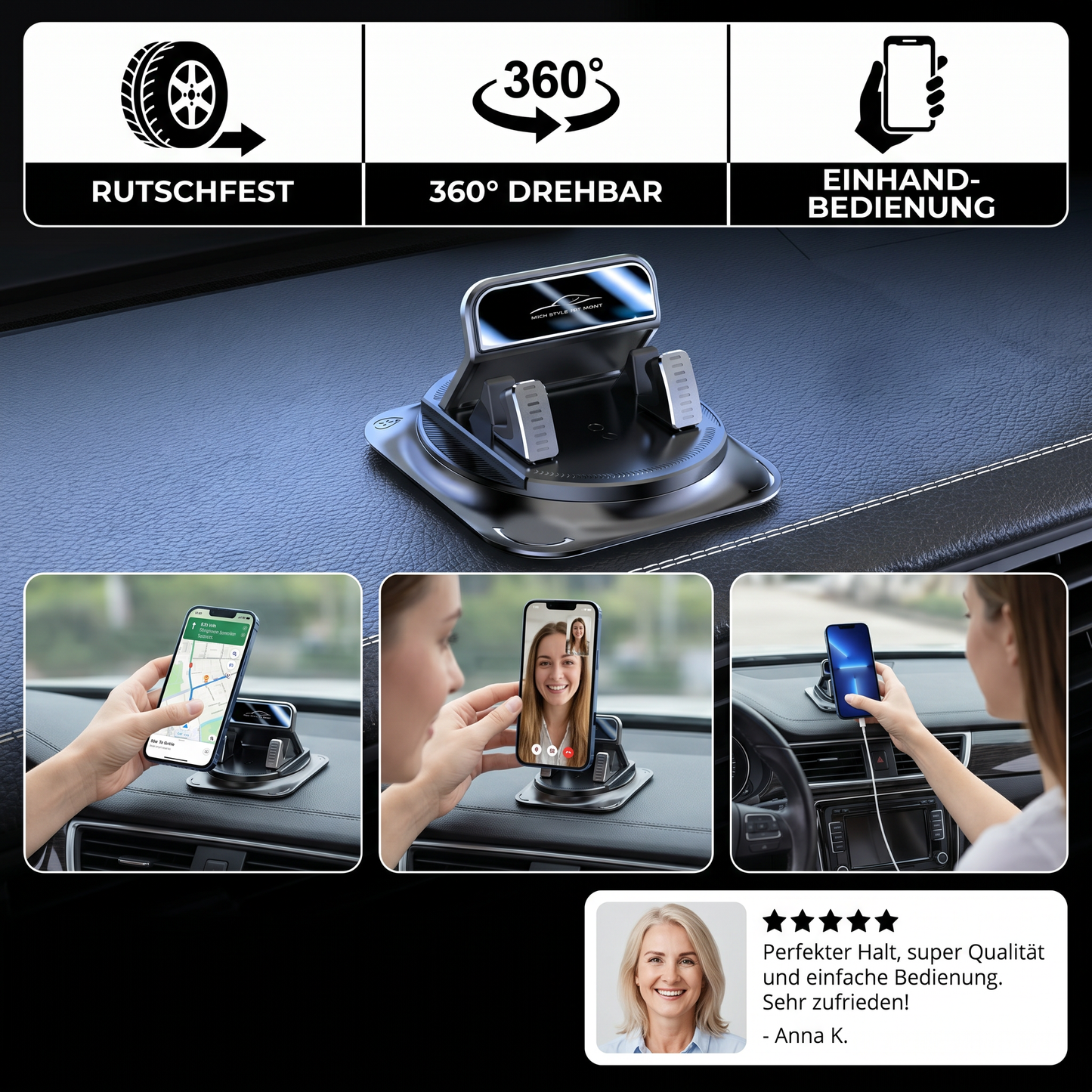 Kfz-Handyhalter: rutschfest für Armaturenbrett & Konsole - Detailansicht 4 | BEST-AMBIENCE