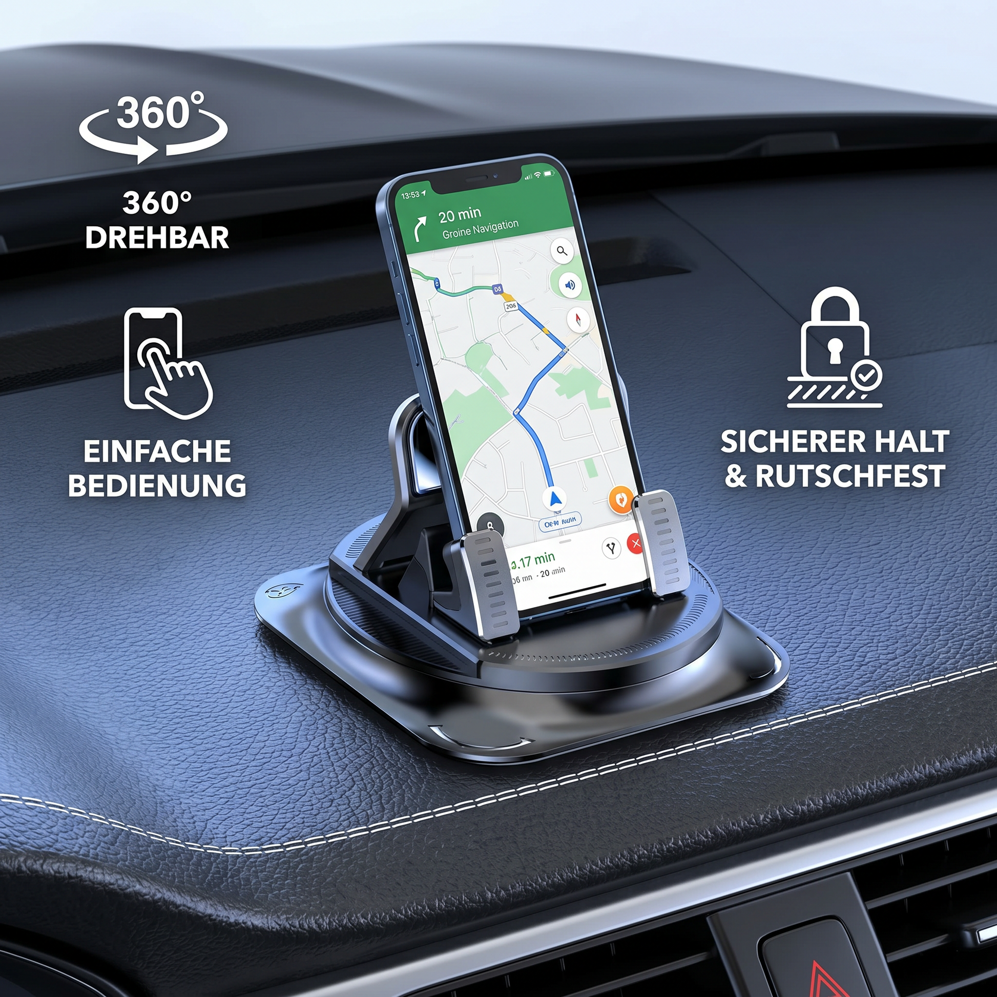 Kfz-Handyhalter: rutschfest für Armaturenbrett & Konsole - Detailansicht 3 | BEST-AMBIENCE