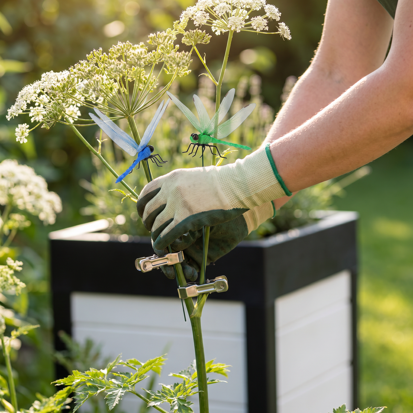 Insektenabwehr Libellen-Klammern Garten 4er Set