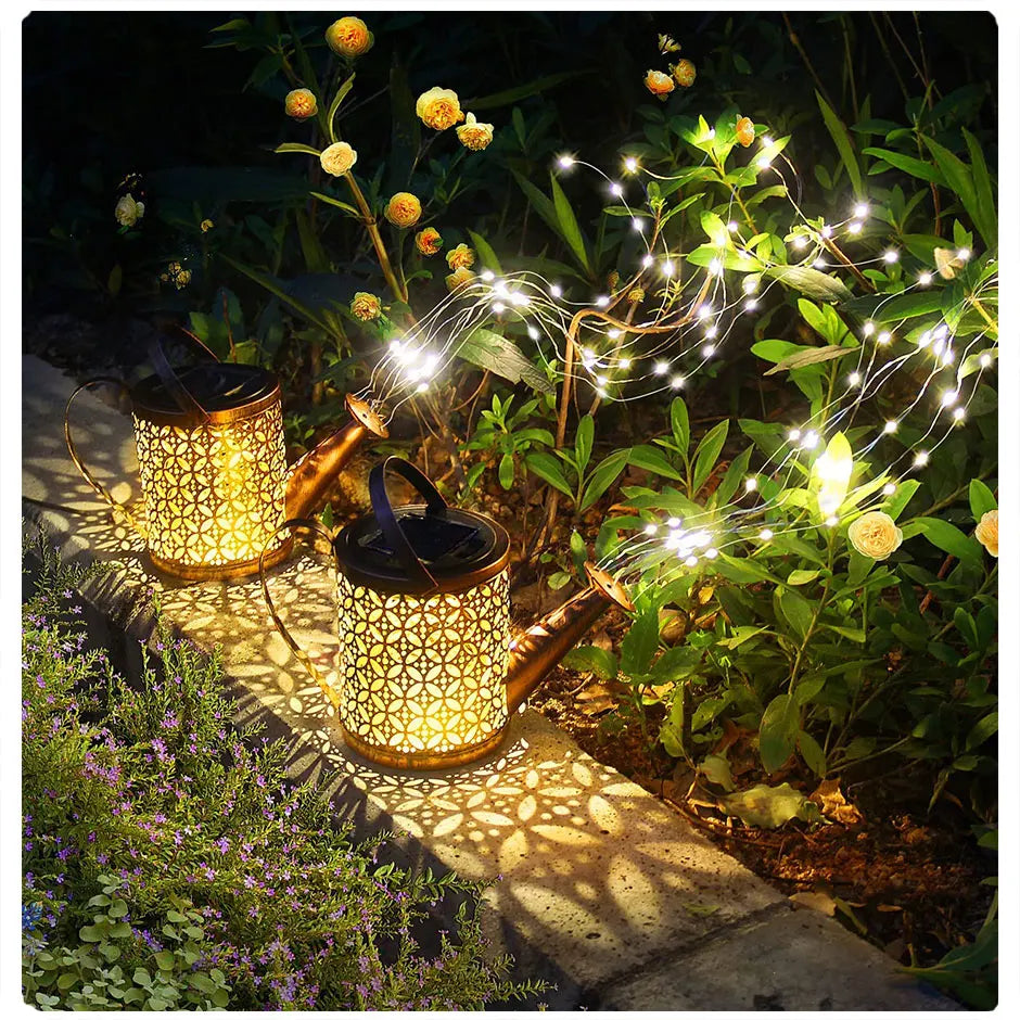 Solar Gießkanne mit Lichtern Outdoor Solar Garten Lichter Terrasse Solar Lichter Wasserdicht Hängende Laterne für Hof  sprühend