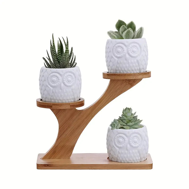 Blumenständer Holz Eulen-Design – Sukkulenten & Zimmerpflanzen - Detailansicht 5 | BEST-AMBIENCE