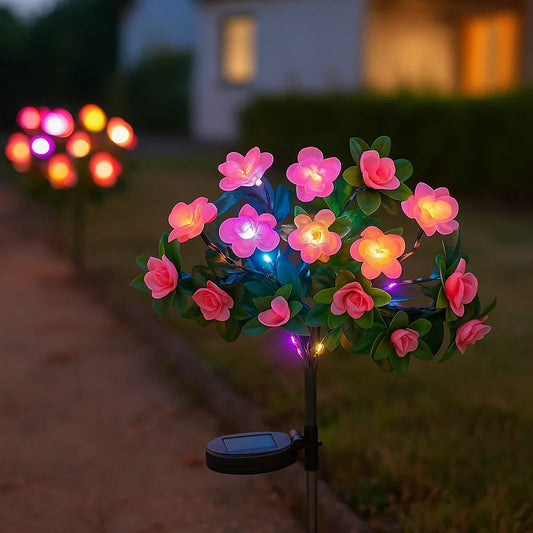 Solar Blumenleuchten – LED Gartenstecker mit warmem Licht