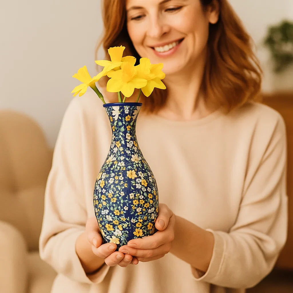 3D-Puzzle-Vase für echte Blumen – dekorativ, stabil & wiederverwendbar