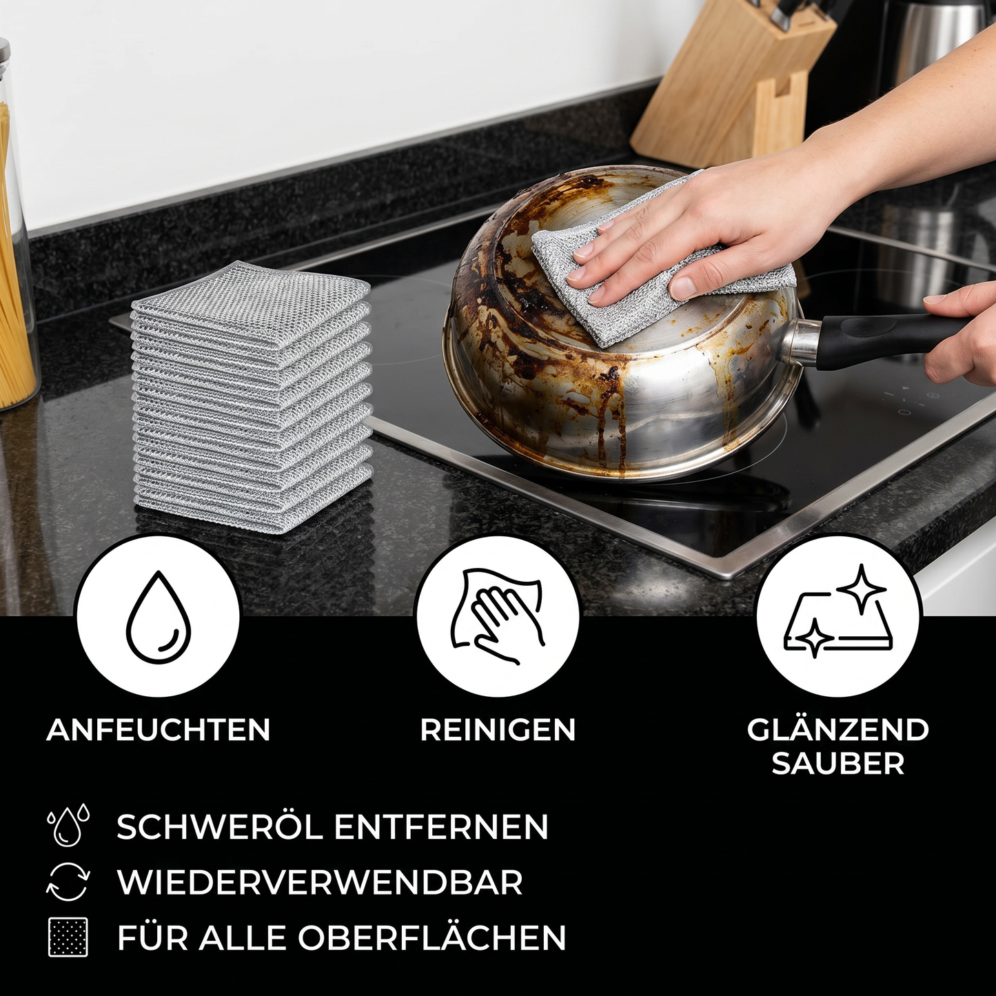 Reinigungstücher Küche 20er Set – Herd, Grill & Geschirr - Detailansicht 2 | BEST-AMBIENCE