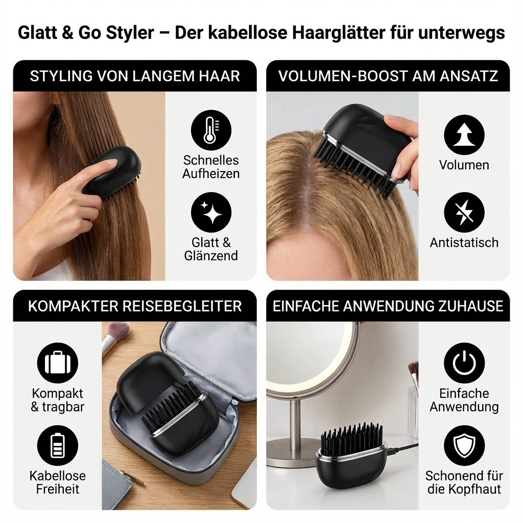Kabelloser Reise-Haarglätter – Glatt & Gepflegt - Detailansicht 4 | BEST-AMBIENCE