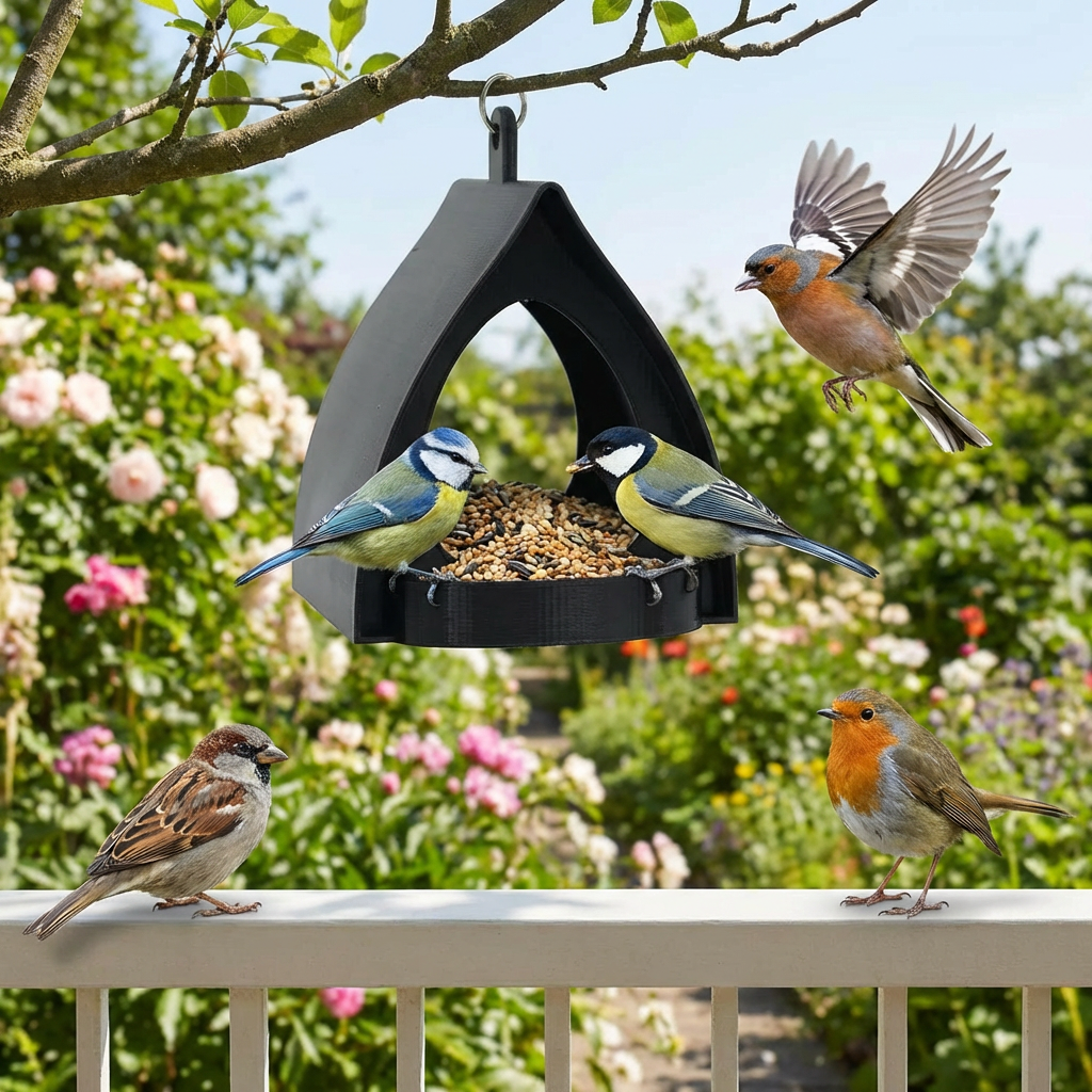 Vogelfutterhaus hängend – Groß für Garten & Balkon - Detailansicht 12 | BEST-AMBIENCE