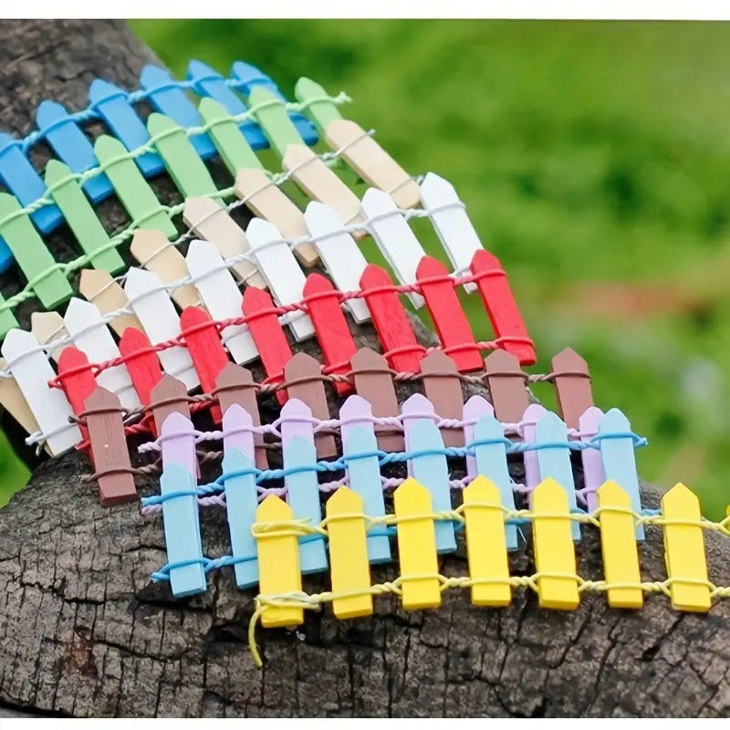 Holz Gartenzaun Miniatur – Bunte Feengarten Deko – Detailansicht 10 | BEST-AMBIENCE