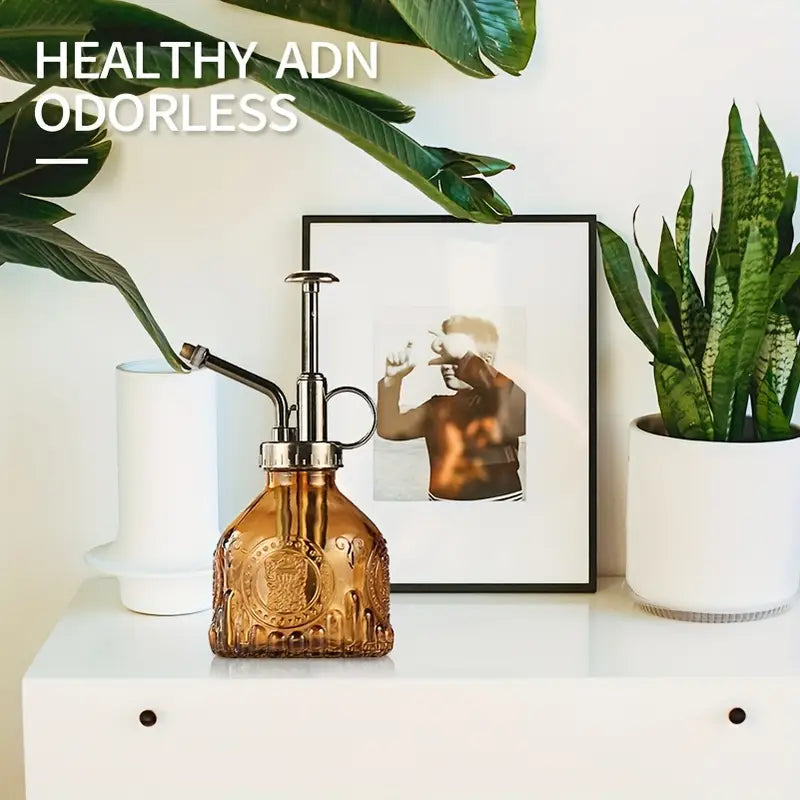 Vintage Blumensprüher Glasflasche mit Metallsprühkopf - Detailansicht 5 | BEST-AMBIENCE