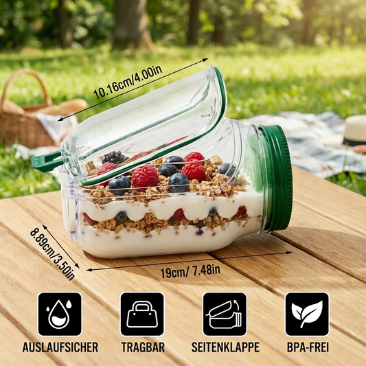 Lunchbox To-Go auslaufsicher mit Seitenklappe tragbar - Detailansicht 2 | BEST-AMBIENCE