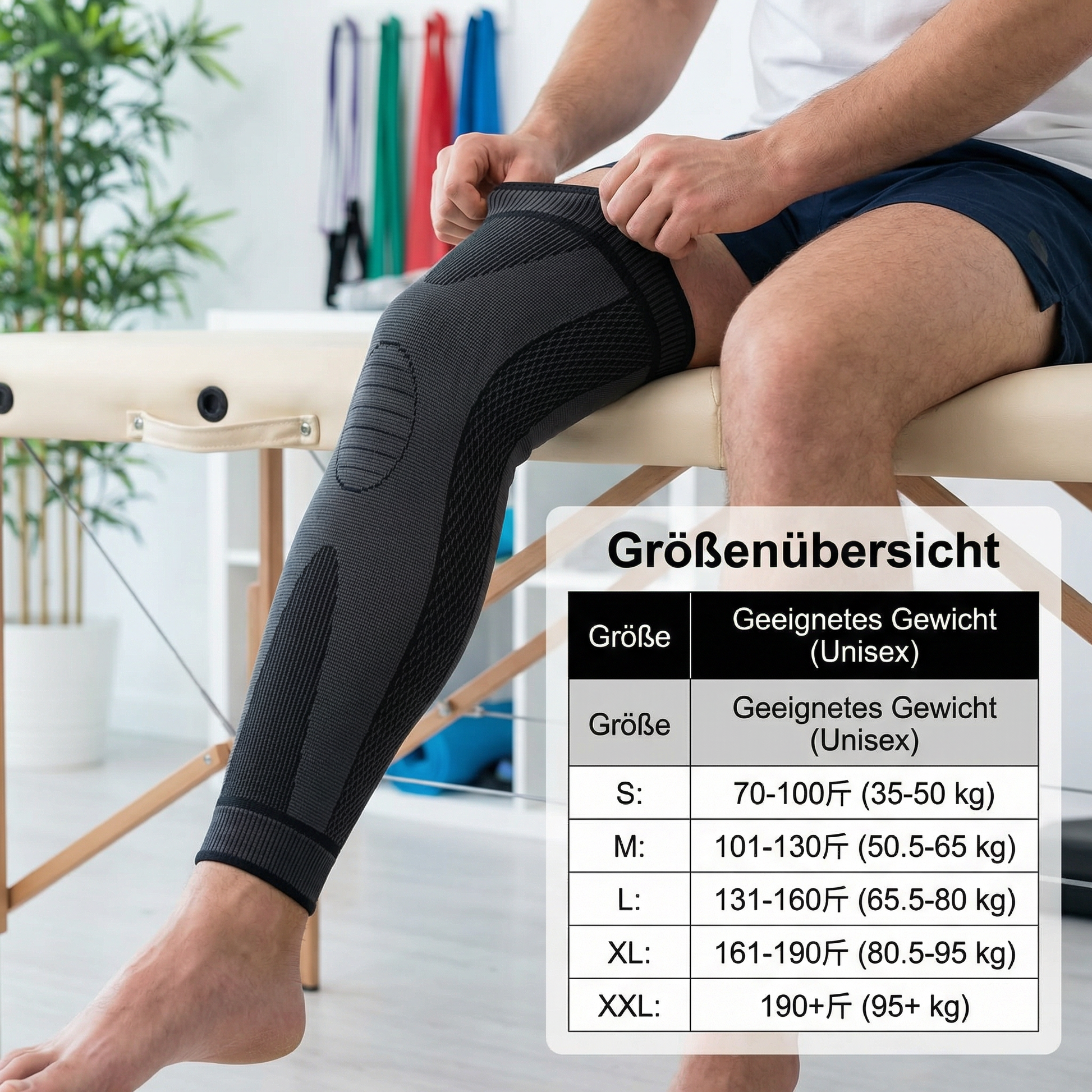 Kompressions-Kniebandage elastisch, rutschfest & stabil - Detailansicht 5 | BEST-AMBIENCE
