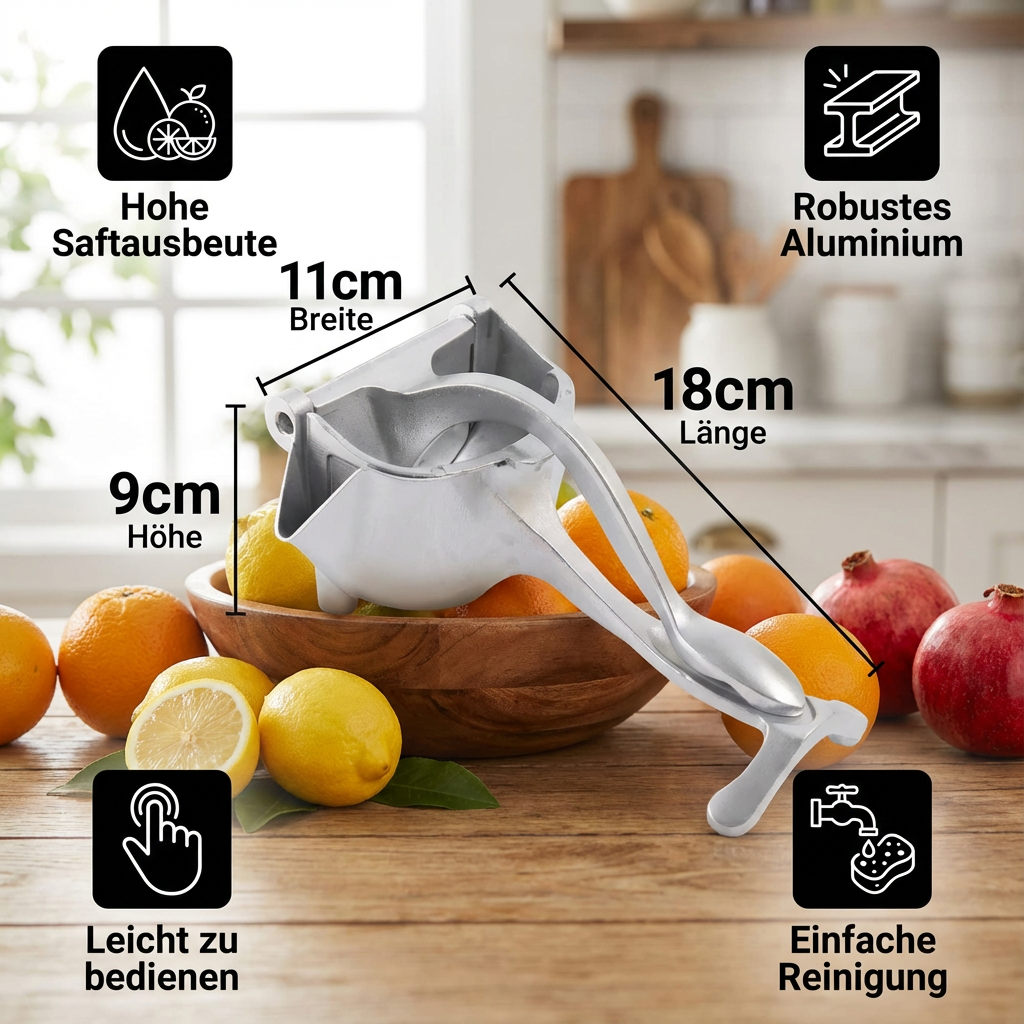 Manuelle Zitruspresse Aluminium – Saftpresse für Früchte - Detailansicht 6 | BEST-AMBIENCE