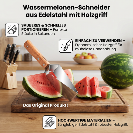 Edelstahl Wassermelonen-Teiler mit Holzgriff – Schnell - Detailansicht 2 | BEST-AMBIENCE