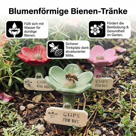 Bienen-Wassertränke Blume | Bunter Garten-Wasserspender - Detailansicht 2 | BEST-AMBIENCE