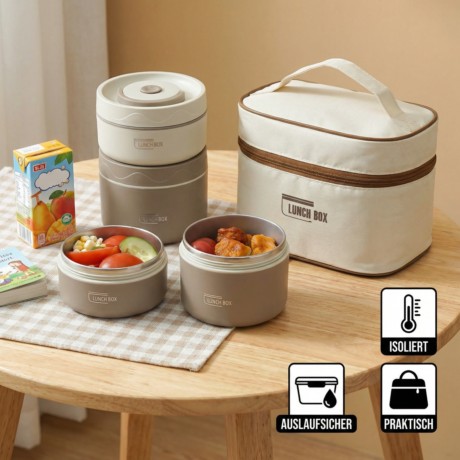 Isolierte Lunchbox Set 3-teilig – auslaufsicher & mobil - Detailansicht 5 | BEST-AMBIENCE