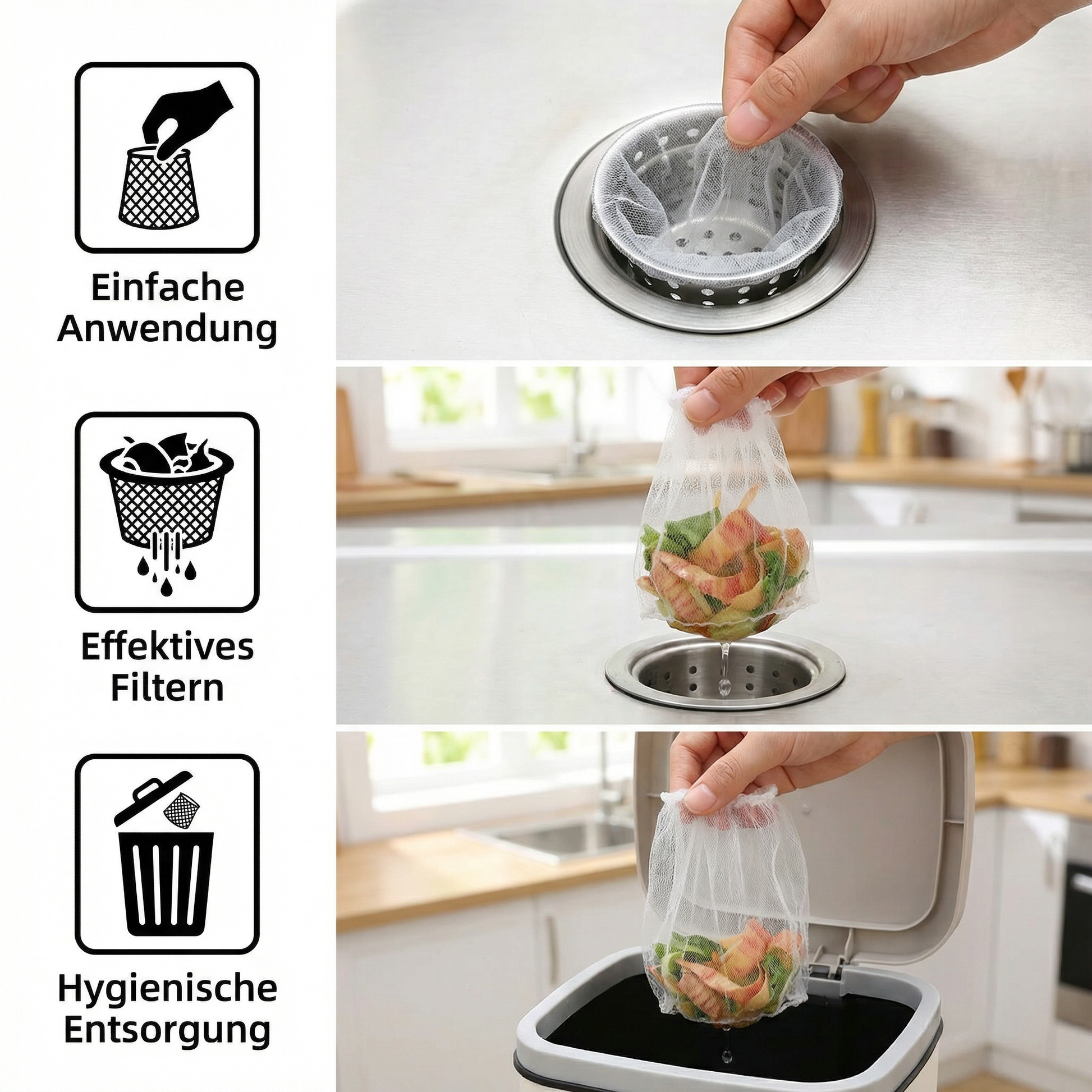 Abflusssieb Einweg 2er Set – Spüle & Waschbecken Schutz - Detailansicht 5 | BEST-AMBIENCE