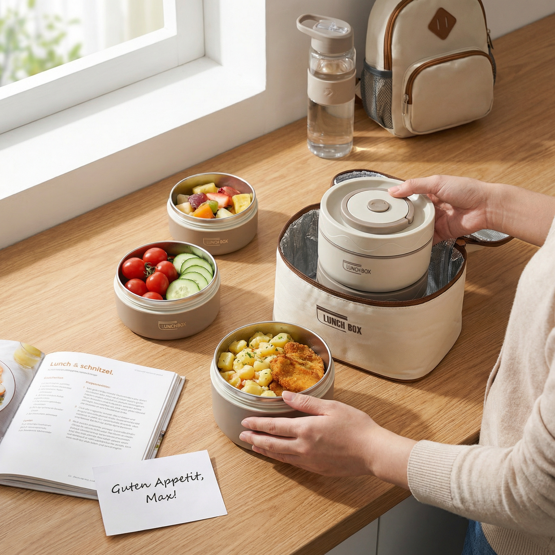 Isolierte Lunchbox Set 3-teilig – auslaufsicher & mobil - Detailansicht 2 | BEST-AMBIENCE
