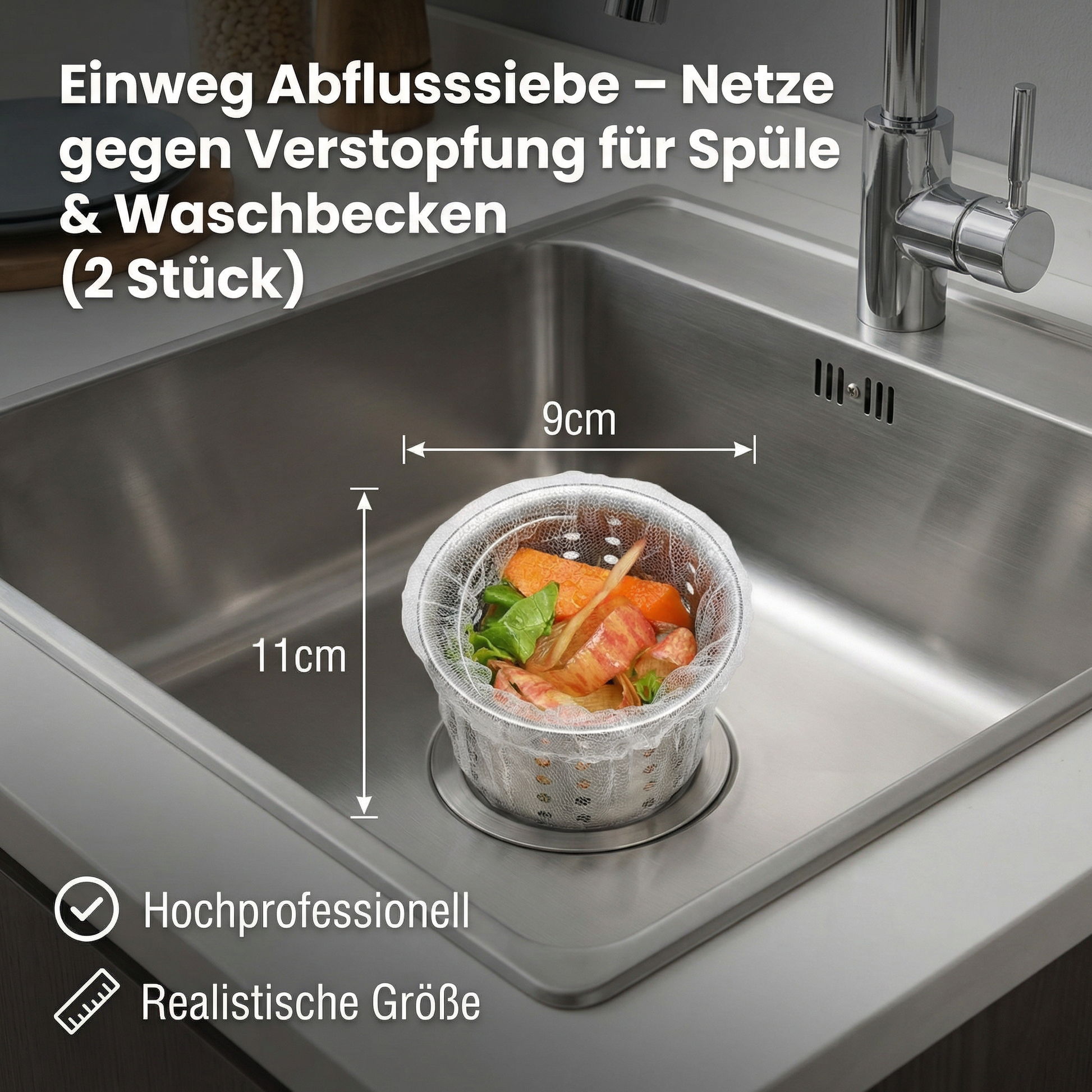 Abflusssieb Einweg 2er Set – Spüle & Waschbecken Schutz - Detailansicht 6 | BEST-AMBIENCE