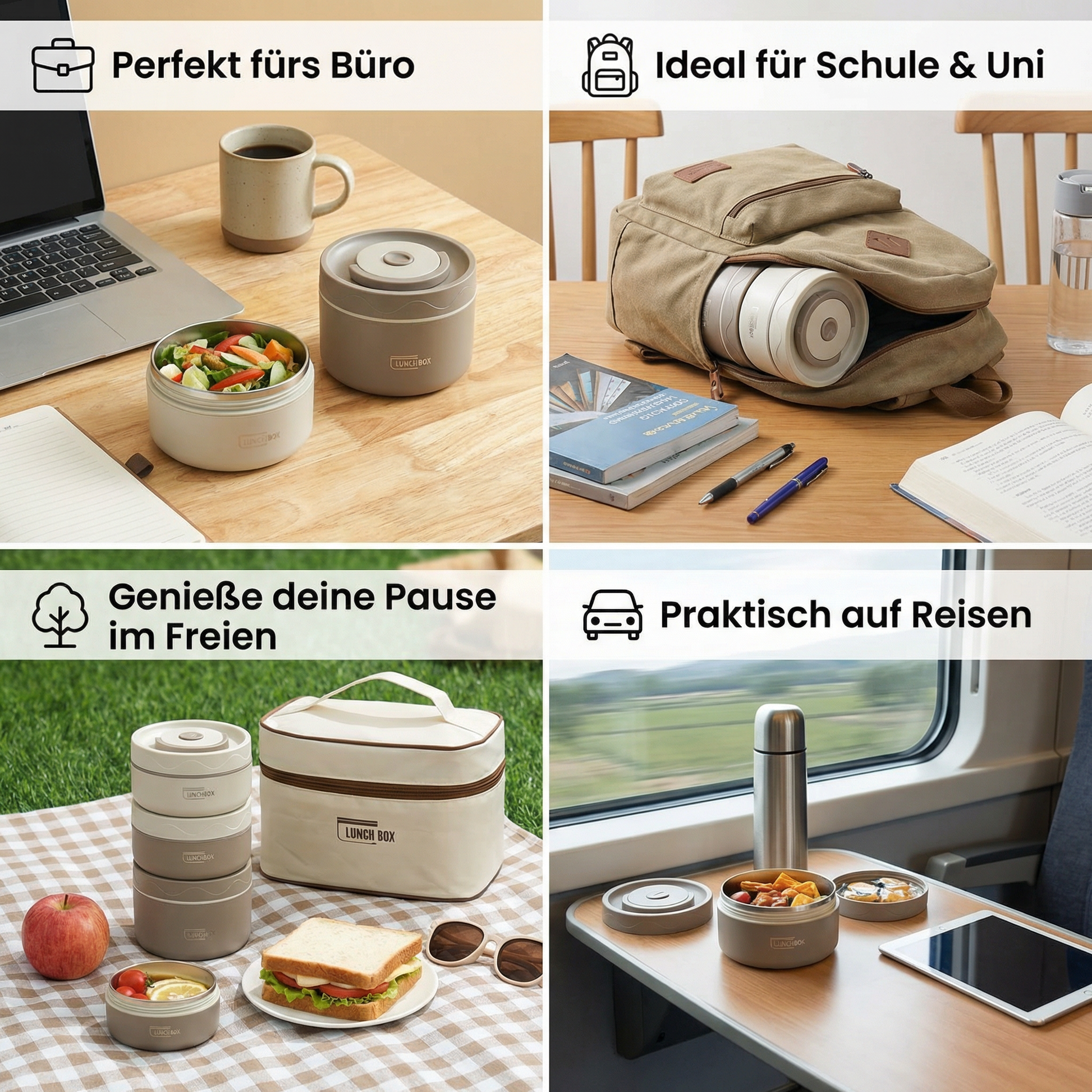 Isolierte Lunchbox Set 3-teilig – auslaufsicher & mobil - Detailansicht 4 | BEST-AMBIENCE