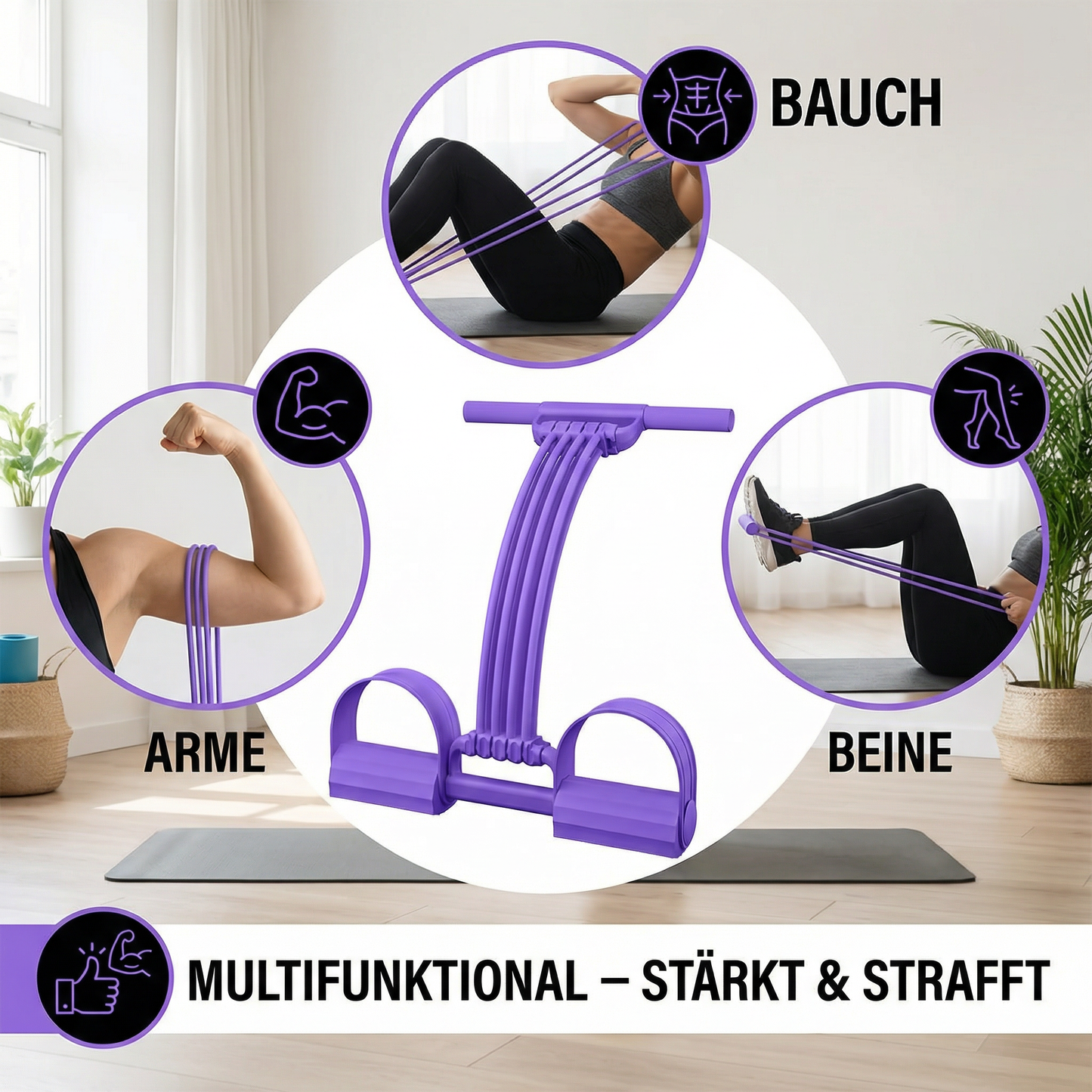 Fitnessbänder Set mit Fußschlaufen – Ganzkörpertraining - Detailansicht 5 | BEST-AMBIENCE