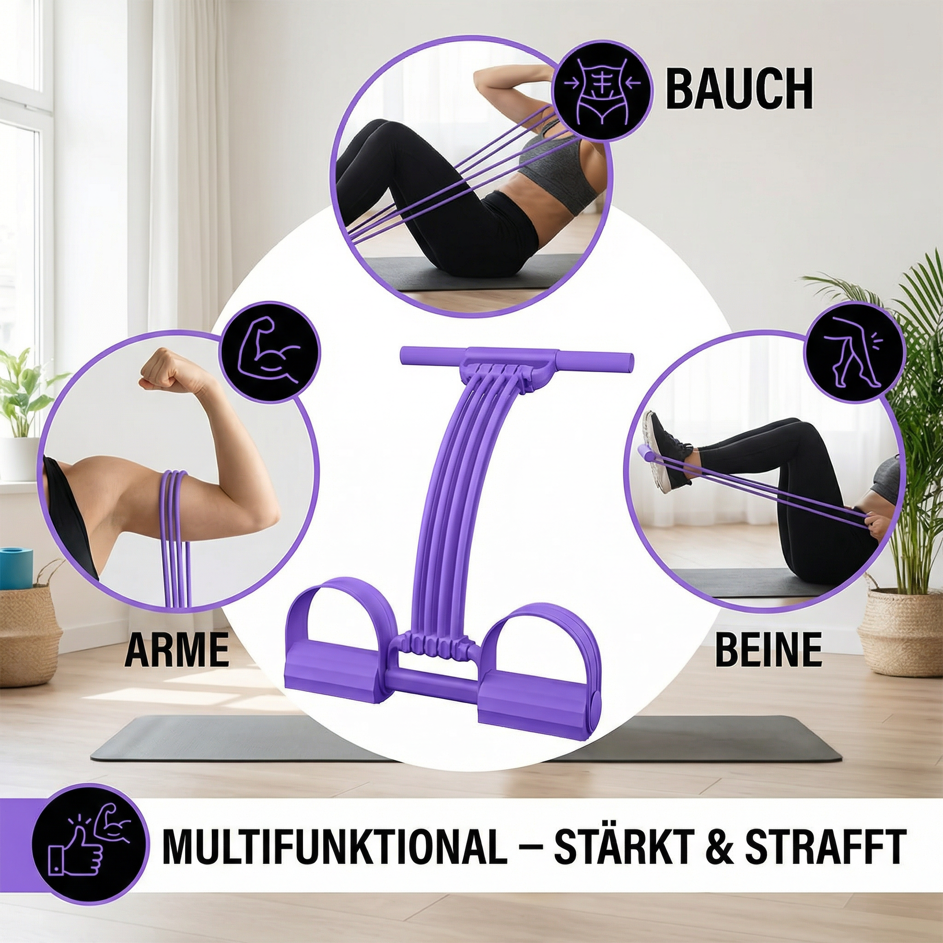 Fitnessbänder Set mit Fußschlaufen – Ganzkörpertraining - Detailansicht 5 | BEST-AMBIENCE
