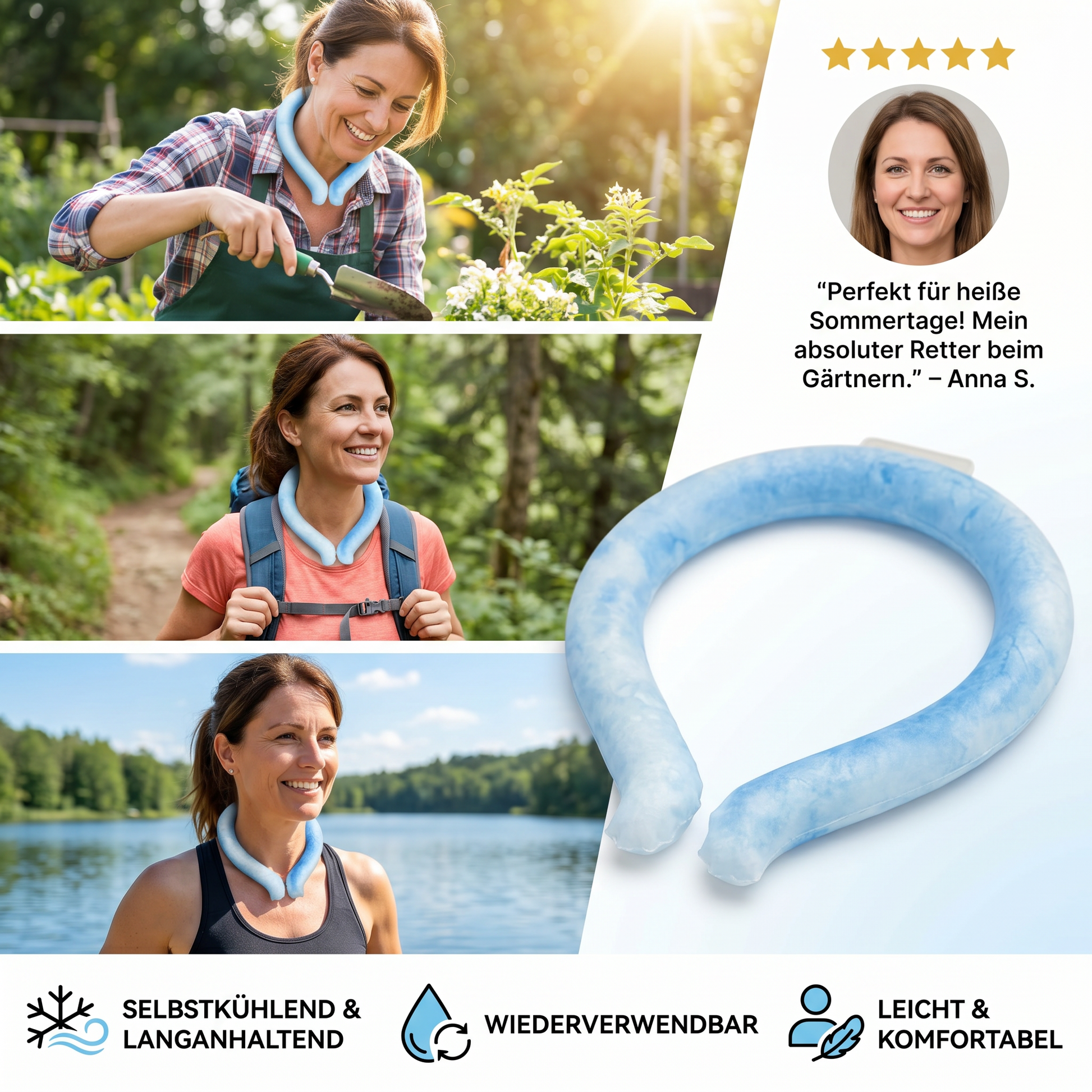 Kühlband Nacken – Wiederverwendbar für Sport & Outdoor - Detailansicht 3 | BEST-AMBIENCE