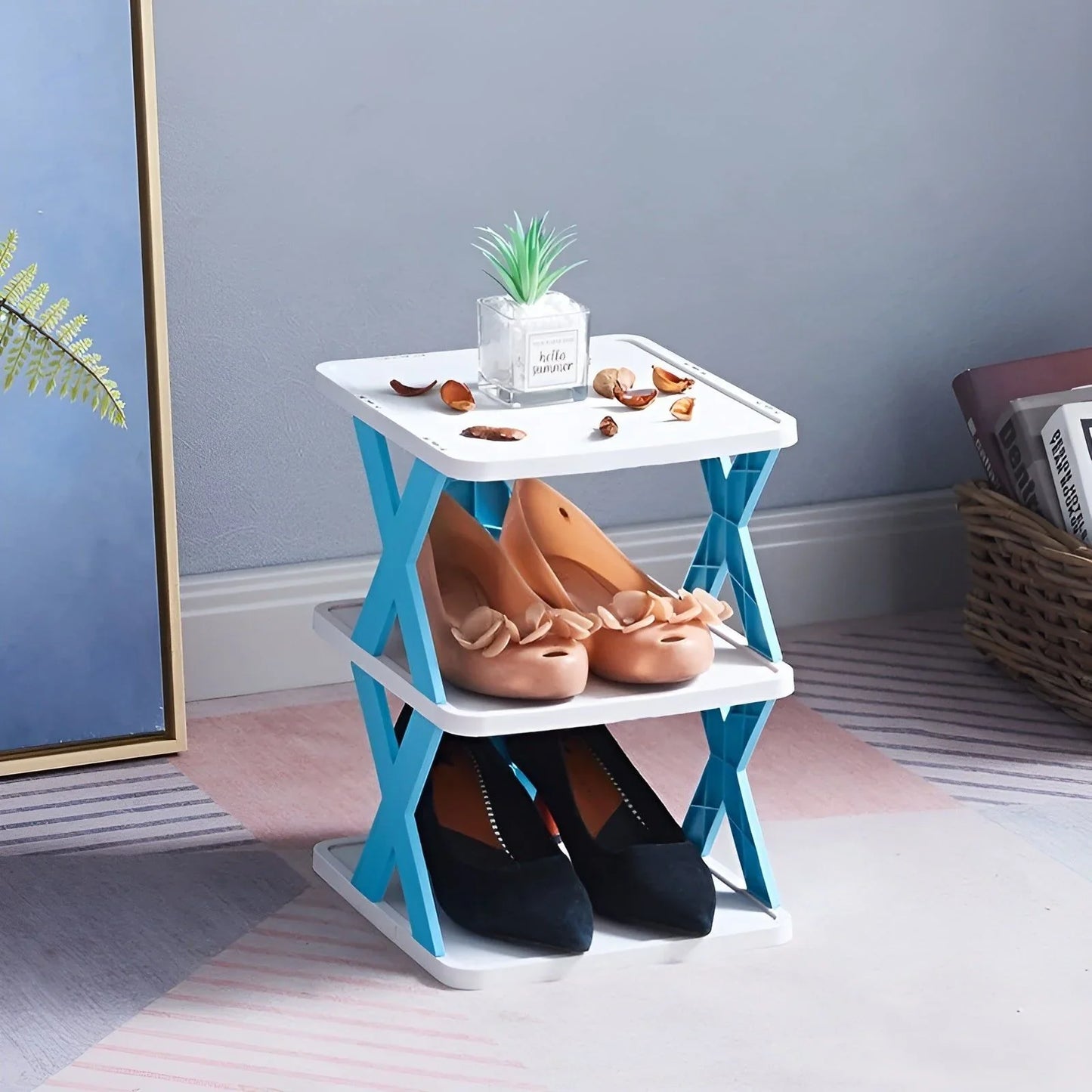 Faltbares Schuhregal – platzsparend & multifunktional in Orange | BEST-AMBIENCE