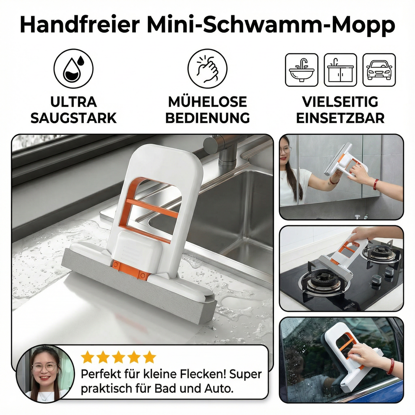 Schwammmopp Handsfree – Küche, Bad & Auto saugstark - Detailansicht 4 | BEST-AMBIENCE